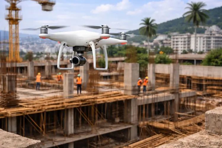 Drone Sobrevoando obra em Londrina